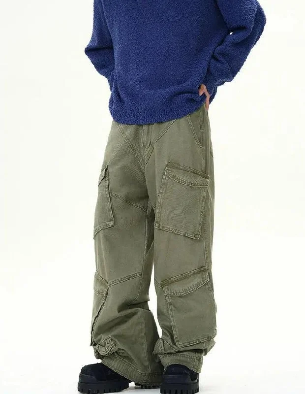 Faded Multi-Pocket Cargo Pants