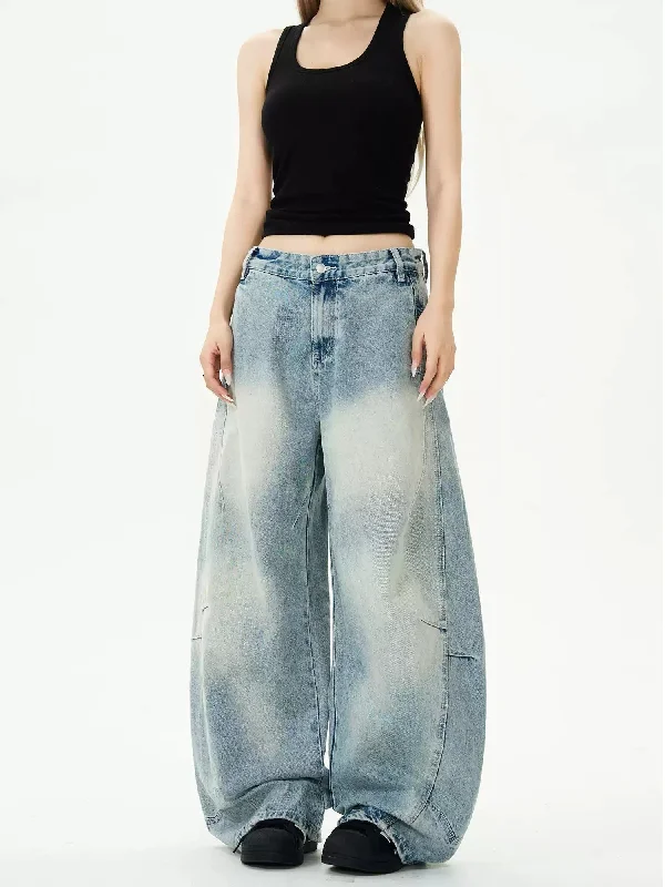 Scimitar Wide-Leg Patchwork Jeans