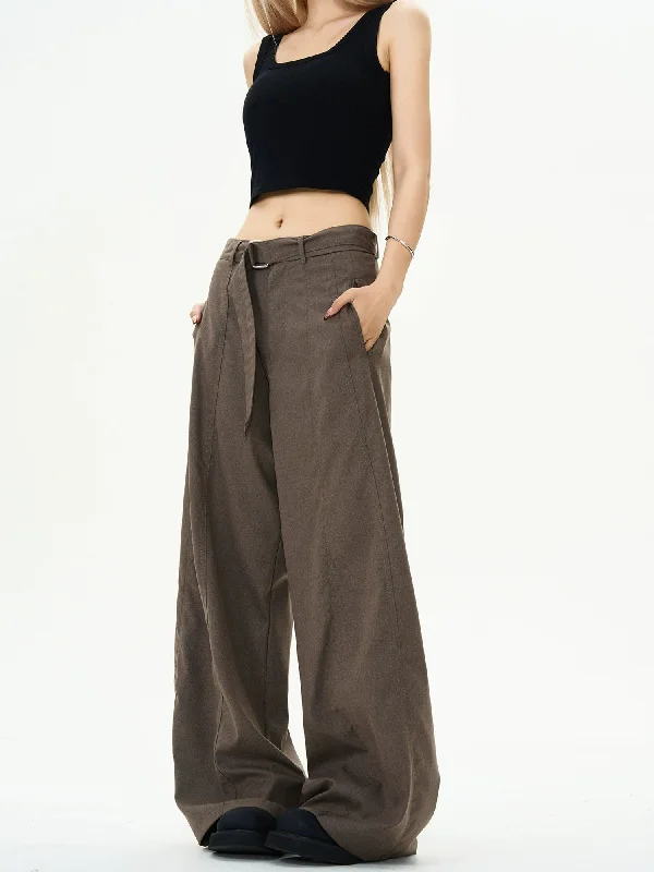 Casual Belted Strap Trousers