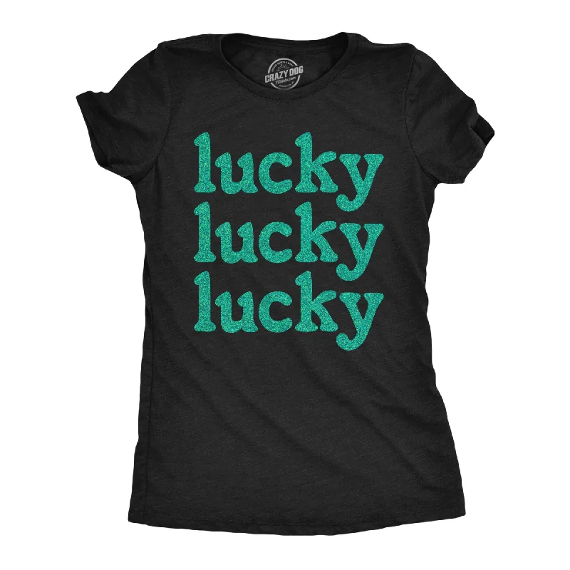 Lucky Lucky Lucky Green Glitter Women's T Shirt