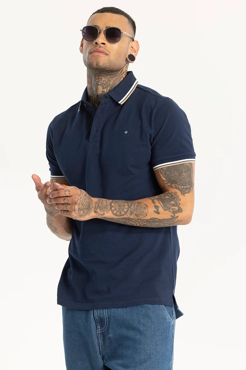 Navy Slim Fit Polo T-Shirt