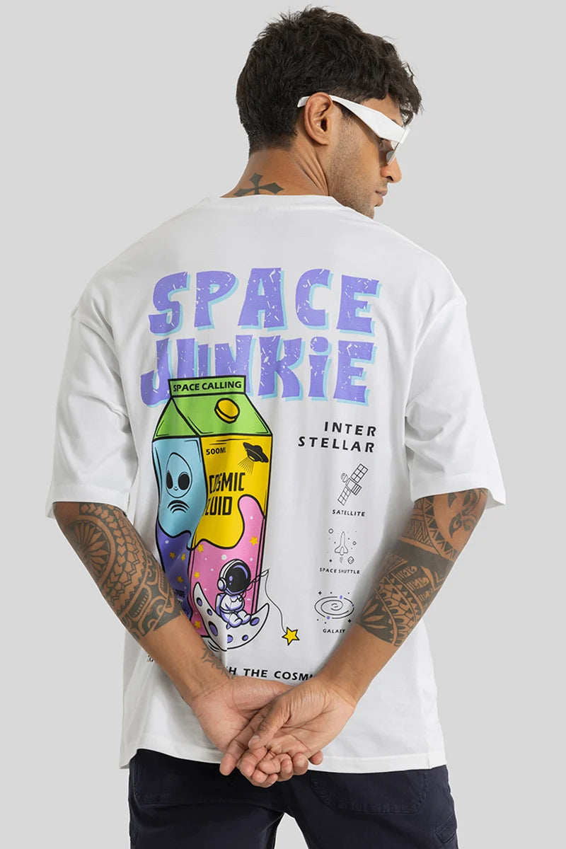 Space Junkie White Oversized T-Shirt