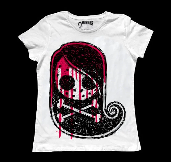 Tokyo Crossbones Drip Women White Tshirt