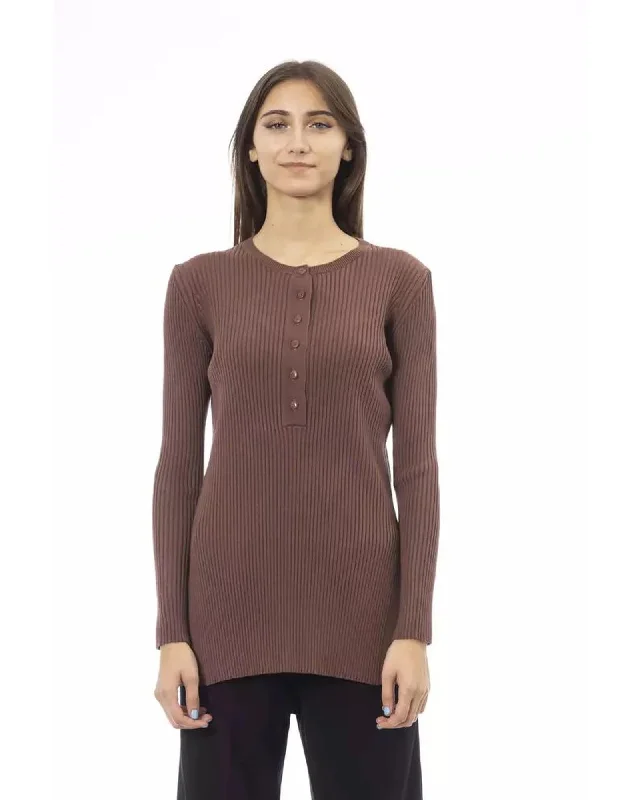 Alpha Studio Women's Brown Viscose Sweater - 42 IT