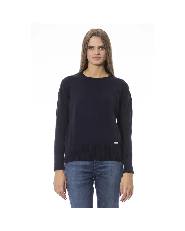 Baldinini Trend Women's Blue Wool Sweater - 40 IT