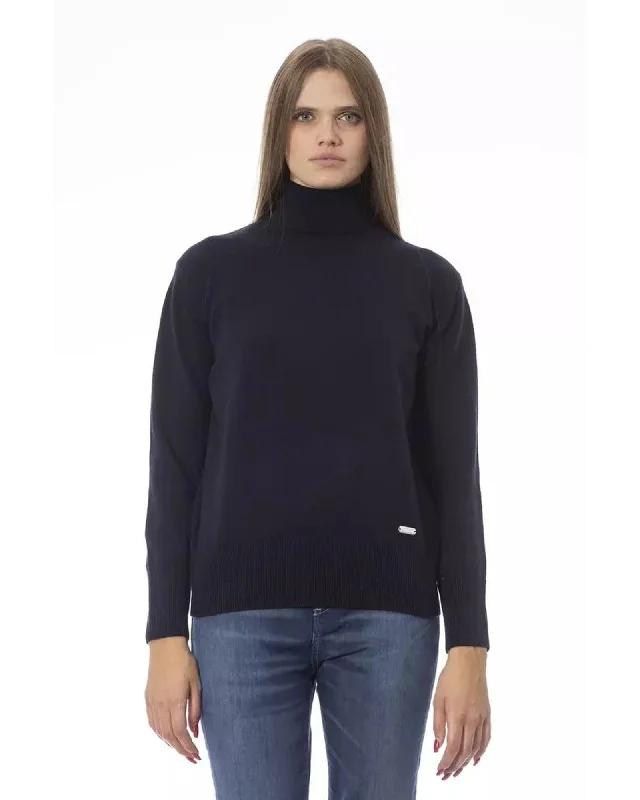 Baldinini Trend Women's Blue Wool Sweater - 40 IT