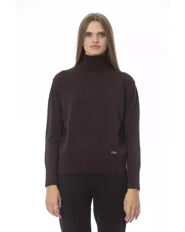 Baldinini Trend Women's Brown Wool Sweater - 40 IT