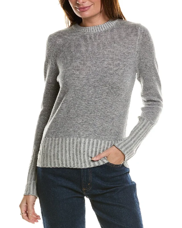 Forte Cashmere Plaited Crewneck Wool & Cashmere-Blend Sweater