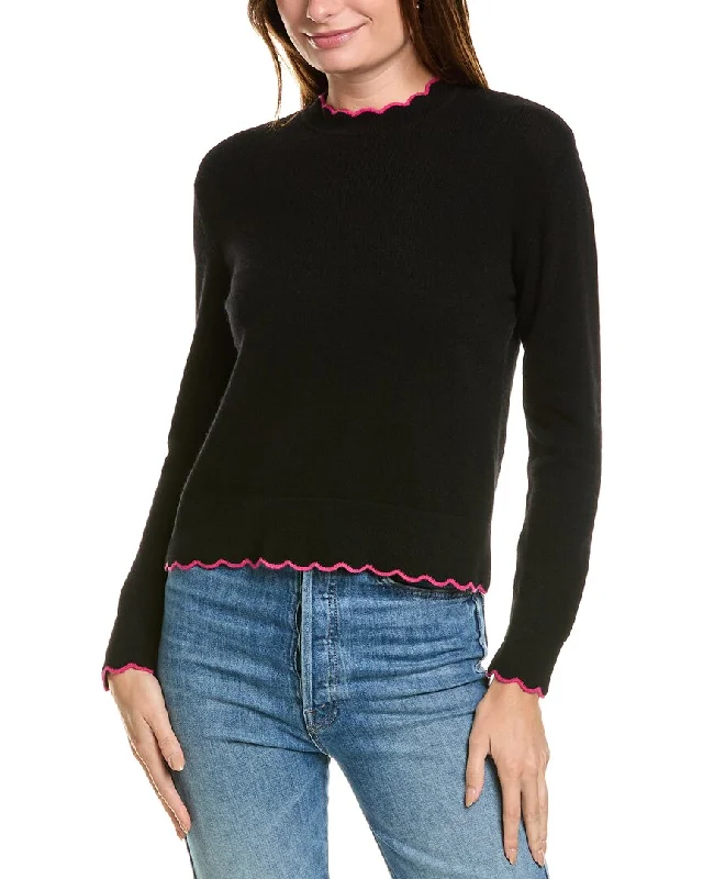 Forte Cashmere Scallop Edge Boxy Cashmere Sweater