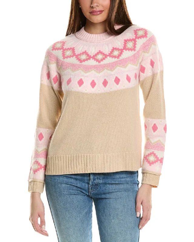 Hannah Rose Fairisle Wool, Angora & Cashmere-Blend Sweater