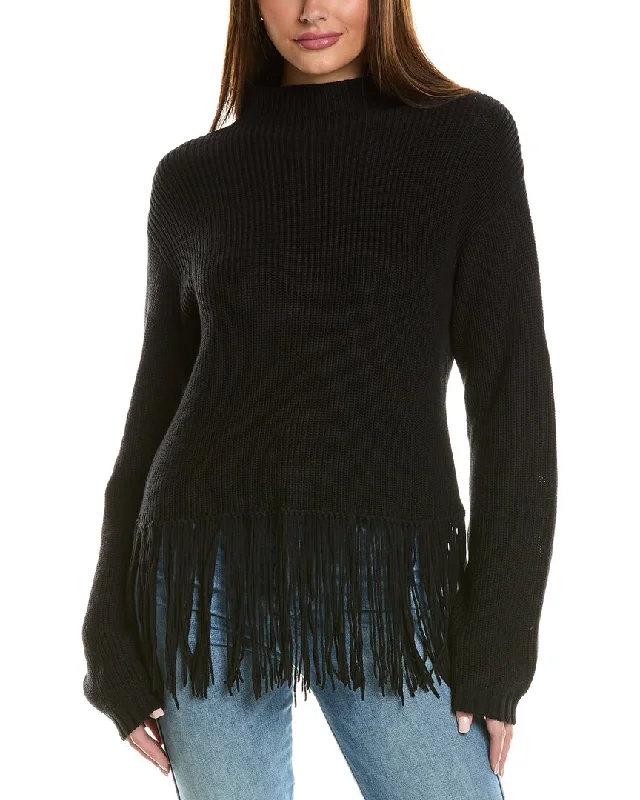 Hannah Rose Hadley Mock Neck Cashmere-Blend Sweater