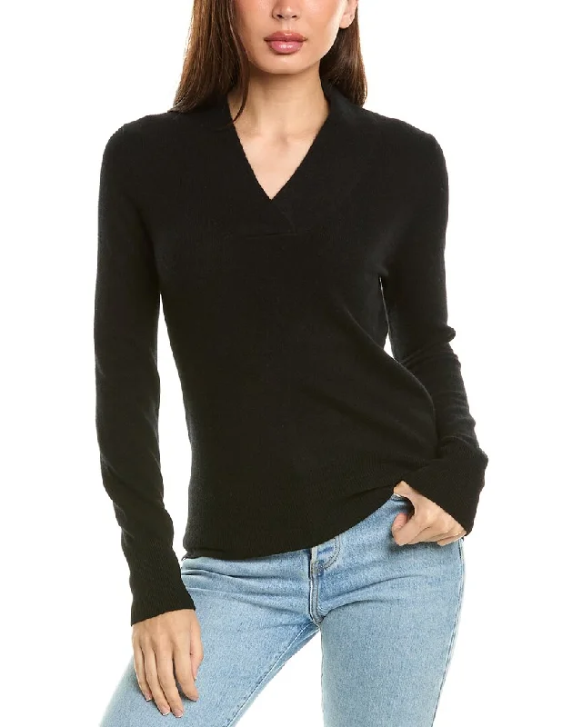 InCashmere Cross Neck Cashmere Sweater