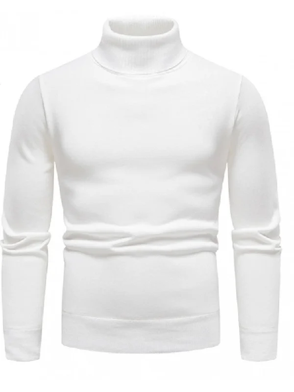 Pure Color Turtleneck Men's Long Sleeve Knitwear