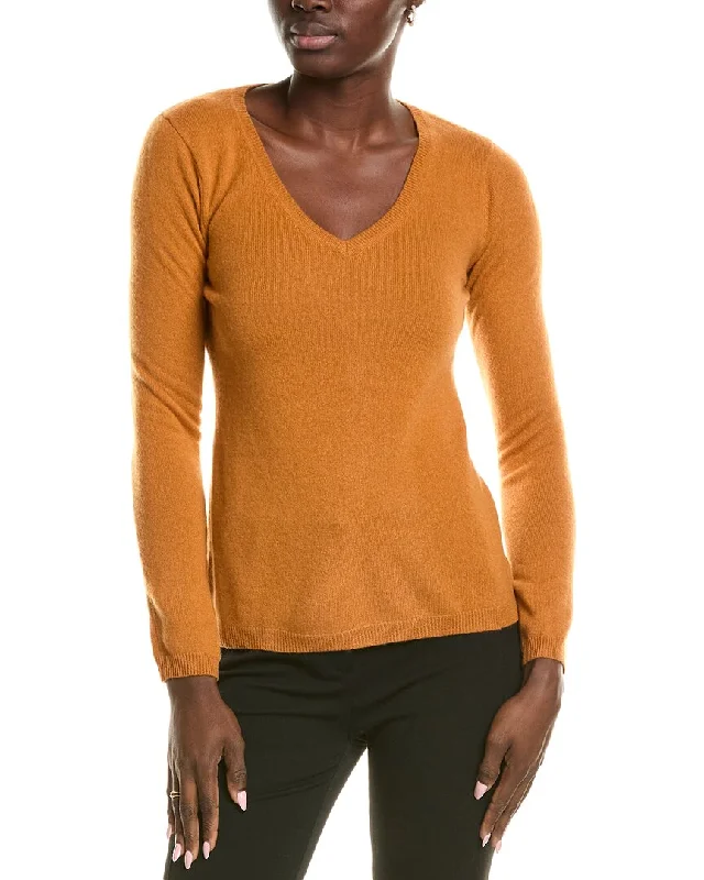 sofiacashmere Modern V-Neck Cashmere Sweater