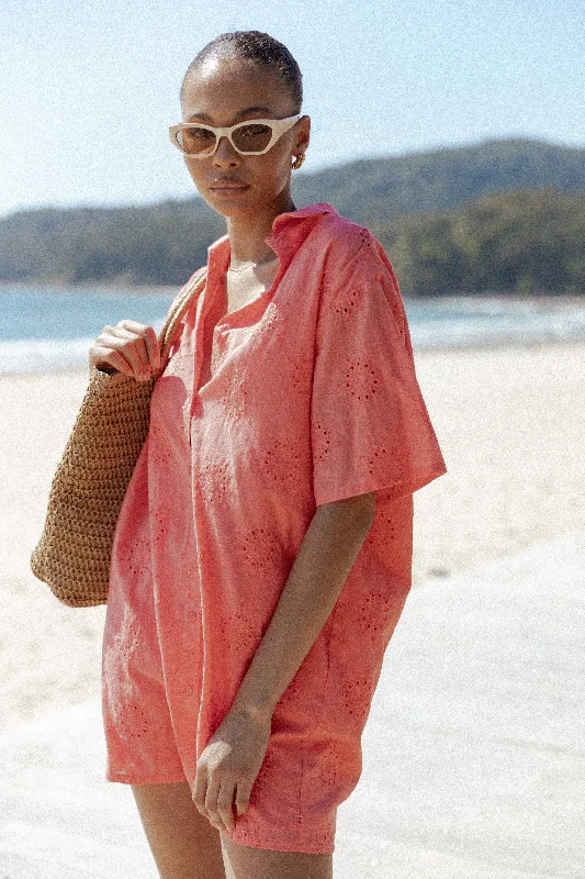 Norah Mini Dress - Coral