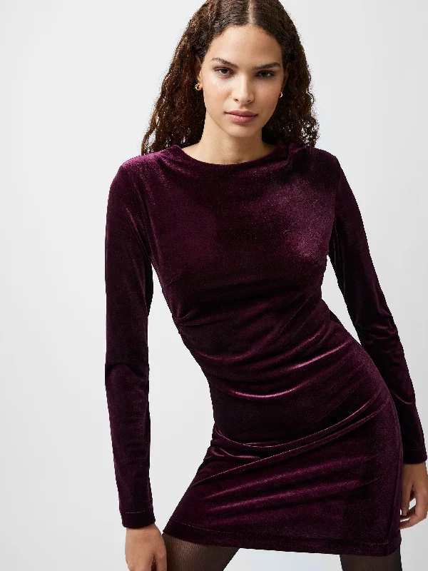 Viola Velvet Long Sleeve Bodycon Mini Dress