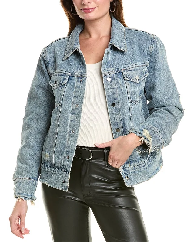 Gracia Double Sided Denim Bomber Jacket