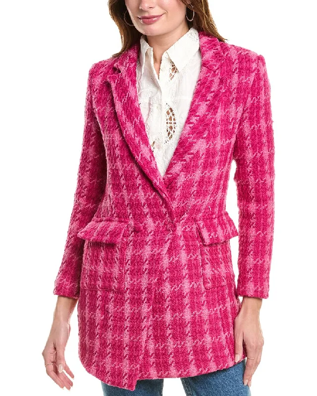 Gracia Plaid Lapel Collared Overcoat