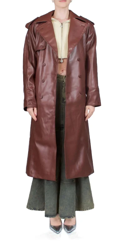 Montague Trench Coat In Chestnut