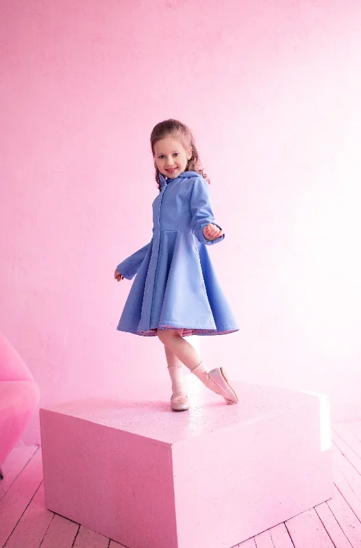 Soft Blue Coat for Girls | 'Blue Breeze'