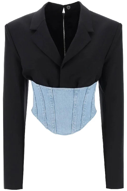 Dion lee corset jacket A4211P23 BLACK CYAN