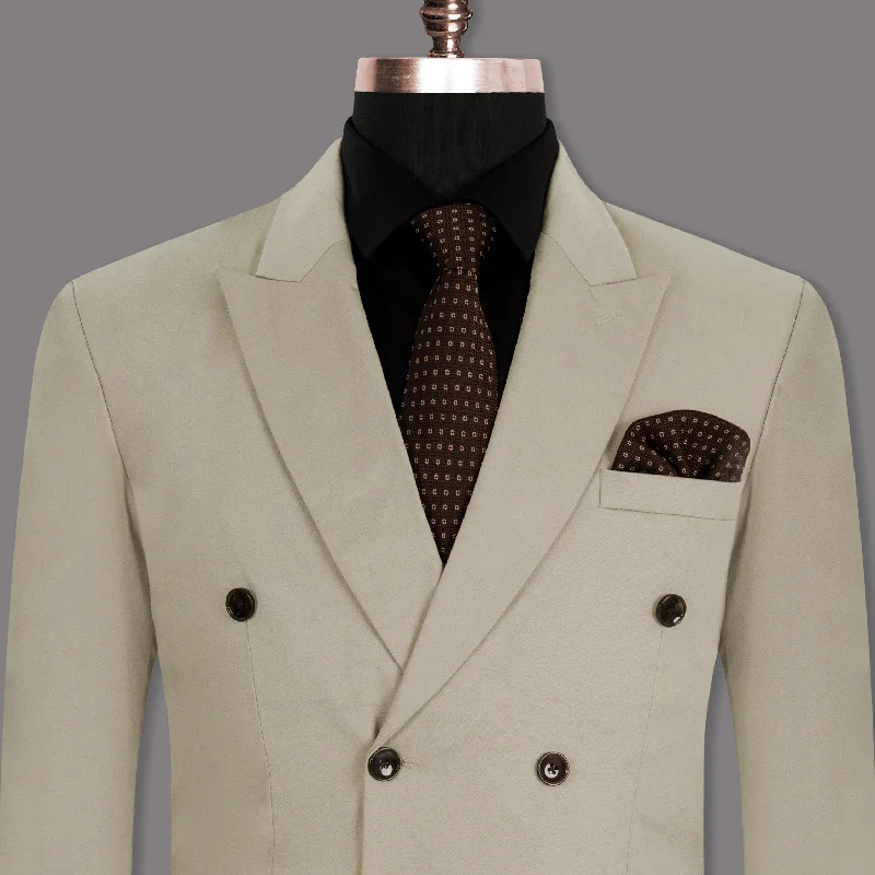 Eagle Grey Double Breasted Premium Cotton Blazer