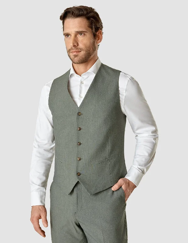 Essential Vest Green Melange