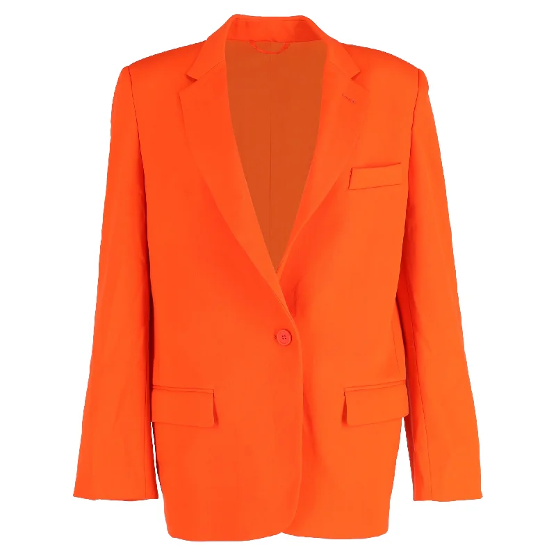 The Attico Oversized Single-Breasted Blazer in Orange Polyester