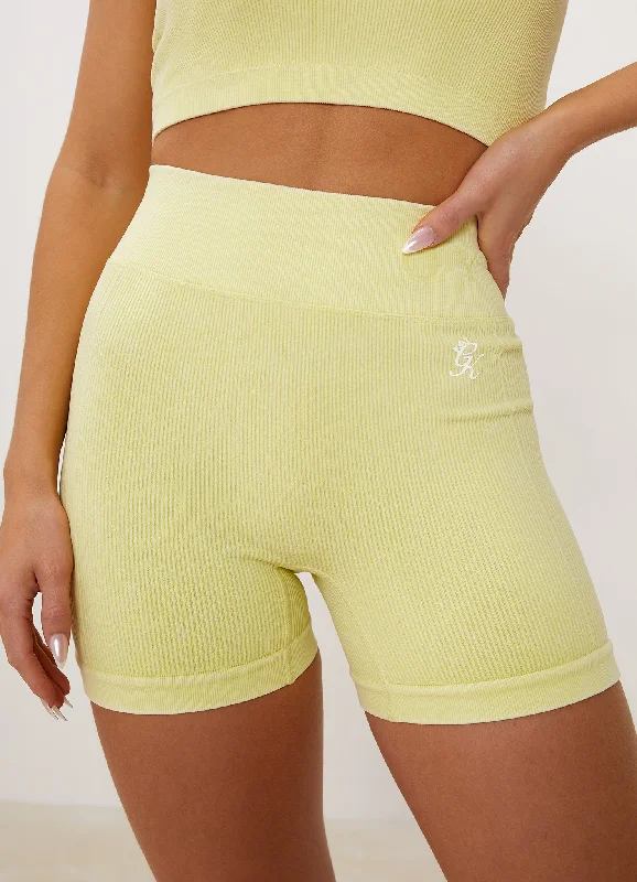 Gym King Formation Rib 3" Short - Washed Lemon Sherbet