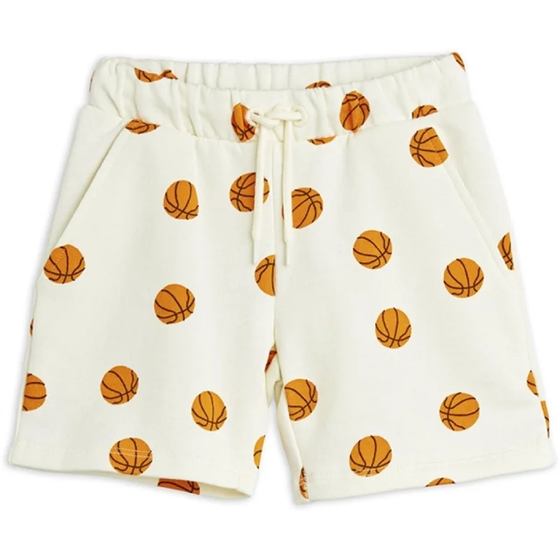 Mini Rodini Offwhite Basketball Aop Sweatshorts