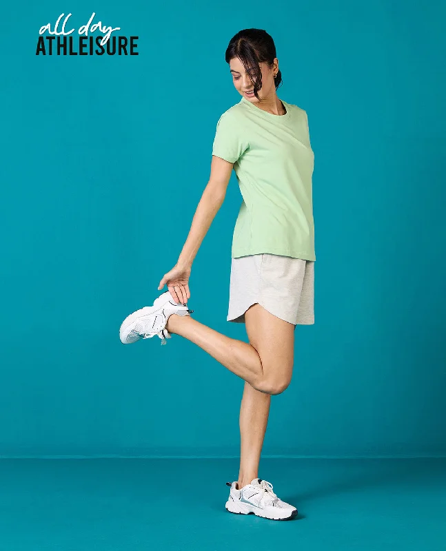 Nykd All Day  Knit Terry Shorts - NYLE503 - Ecru melange